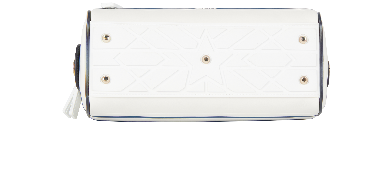 Small Bowling Bag, &pound;1,500, Handbags, Black/Blue/White, Brass/Leather, Top view